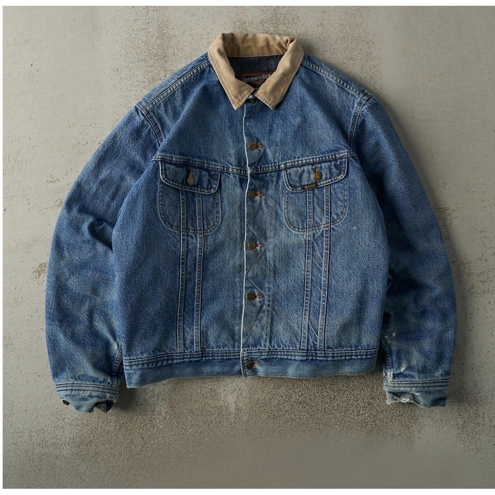 Rebalance Mustang Storm Rider Denim Jacket Corduroy Collar Blanket Lined 46 T/G